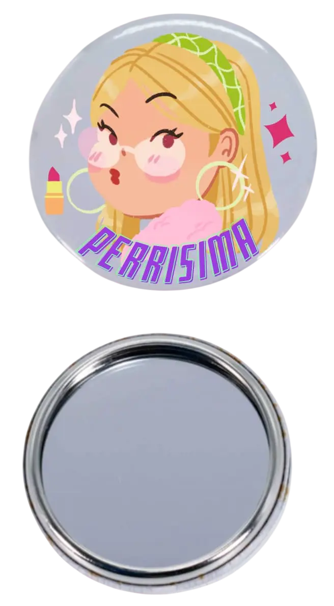 Chapa con espejo compacta ideal para personalizar y llevar contigo