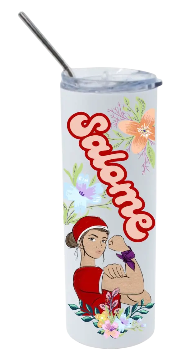 Vaso térmico personalizado con bombilla de acero que mantiene el calor